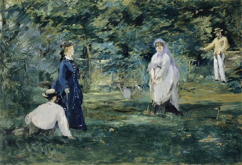 Edouard Manet A Game of Croquet oil painting picture